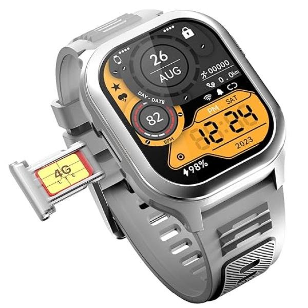 Fire-Boltt 4G Pro Volte Calling Smart Watch- 2.02” TFT Display, 4G Nano-SIM GPS, Health Suite, Sports Modes, 400mAh Battery (Gray)