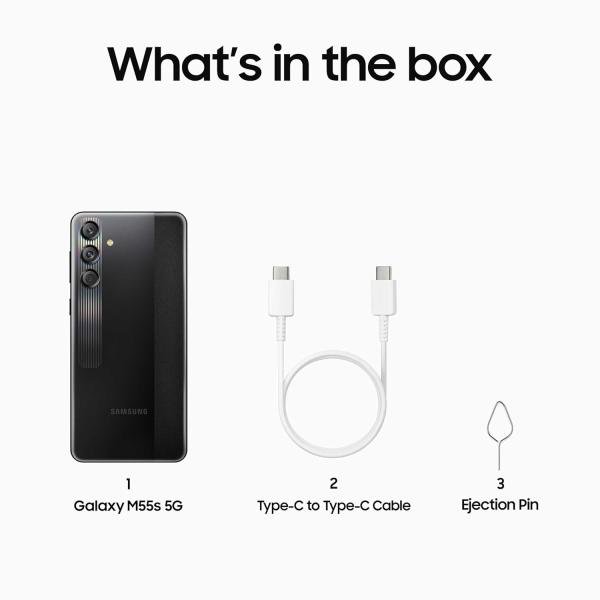 Samsung Galaxy M55s 5G (Thunder Black,8GB RAM,128GB Storage) | 50MP Triple Cam| 5000mAh Battery| Snapdragon 7 Gen 1 |