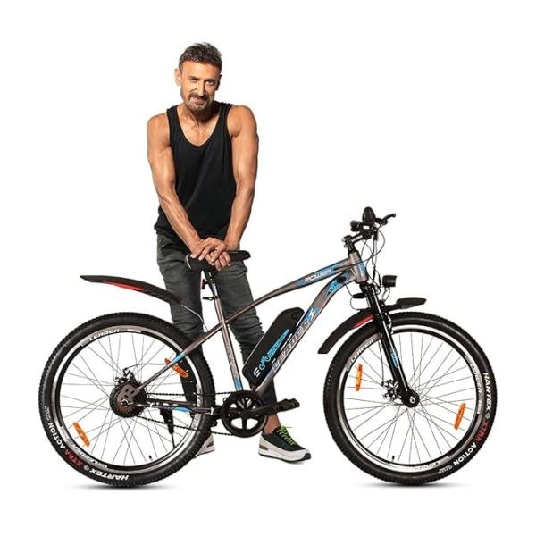 Leader E-Power L6 27.5T Electric Cycle with Front Suspension Front LED Light and Horn (Li-Ion Removable Battery, 250W BLDC Motor)| 1 Year Warranty on Battery & Motor (Grey)