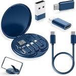EASYSHOP Multifunctional Data Cable Conversion Head Portable Storage Box, Multi-Type Charging Line Convertor USB Type C Adapter (Multi-Colour)