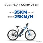 EMotorad X1 Mountain Electric Cycle with 7.65Ah Removable Battery, 27.5” Wheel Size, Front Suspension, 250W BLDC Motor, Quick Acceleration, 90% Assembled (Ocean Blue)