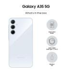 Samsung Galaxy A35 5G (Awesome Iceblue, 8GB RAM, 128GB Storage) | Premium Glass Back | 50 MP Main Camera (OIS) | Nightography | IP67 | Corning Gorilla Glass Victus+ |