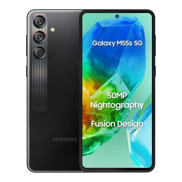 Samsung Galaxy M55s 5G (Thunder Black,8GB RAM,128GB Storage) | 50MP Triple Cam| 5000mAh Battery| Snapdragon 7 Gen 1 |