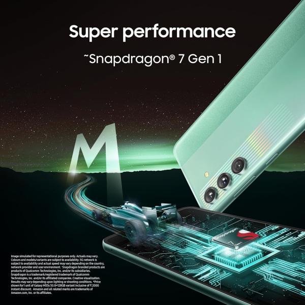 Samsung Galaxy M55s 5G (Coral Green,8GB RAM,128GB Storage) | 50MP Triple Cam| 5000mAh Battery| Snapdragon 7 Gen 1 | 4 Gen. OS Upgrade & 5 Year Security Update|