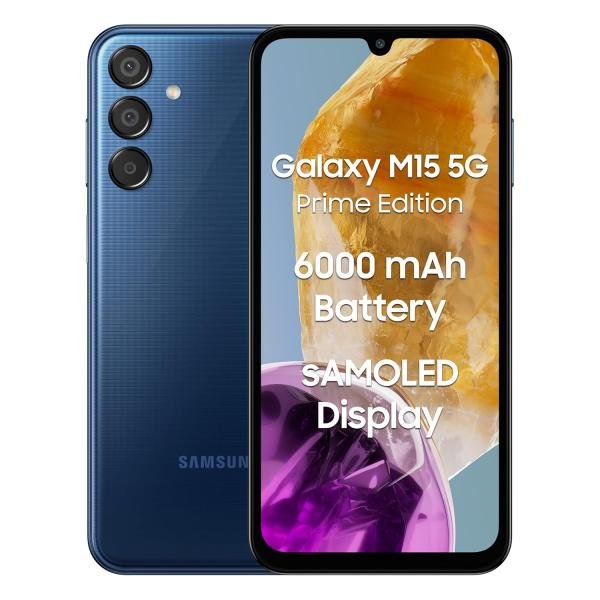 Samsung Galaxy M15 5G Prime Edition (Blue Topaz,4GB RAM,128GB Storage) | Super AMOLED Display| 50MP Triple Cam| 6000mAh Battery