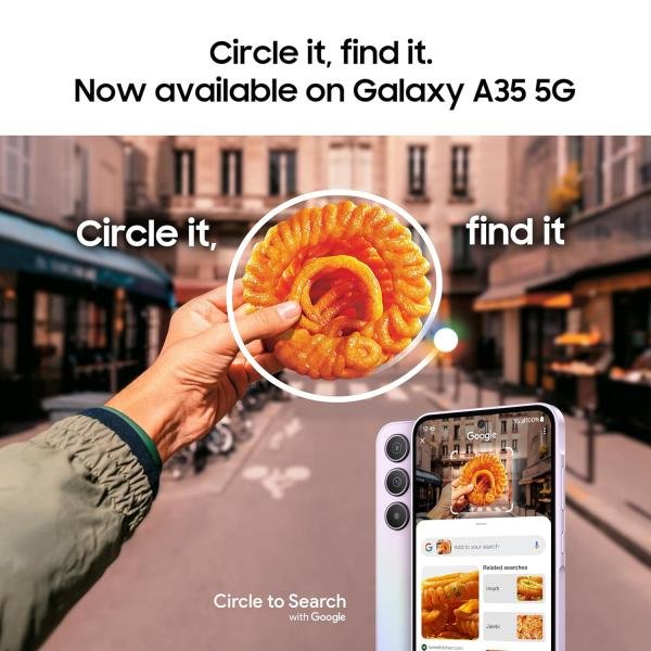Samsung Galaxy A35 5G (Awesome Iceblue, 8GB RAM, 128GB Storage) | Premium Glass Back | 50 MP Main Camera (OIS) | Nightography | IP67 | Corning Gorilla Glass Victus+ |